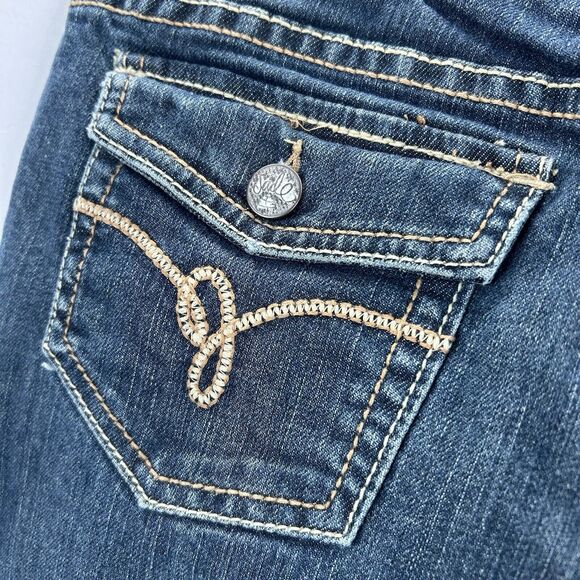 Jade Jeans Bootcut Juniors Size 7 Embroidered Logo 27 x 32 Cotton Spandex Blend - Picture 11 of 13